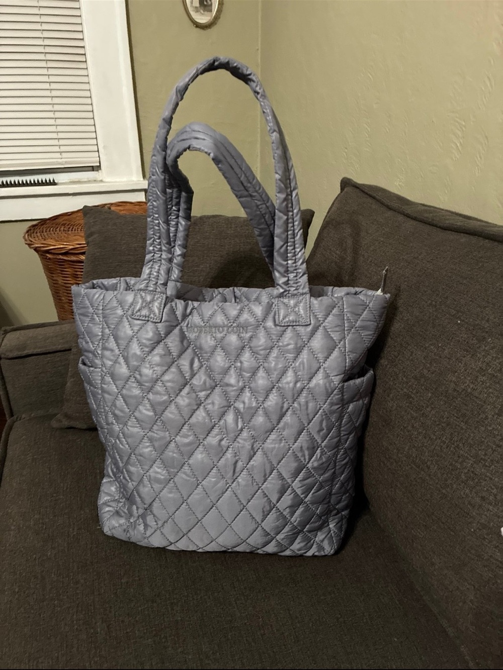 Roberto Coin Quilted Light Gray Women's Tote Bag